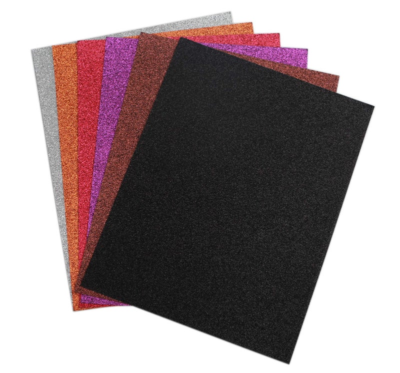 Ader Products 16 Pack Glitter EVA Foam Handicraft Sheets - Self-Adhesive - 8.5 x 11 Inches - Thick and Soft Paper for DIY Projects - 12 Assorted Colors - Image 1
